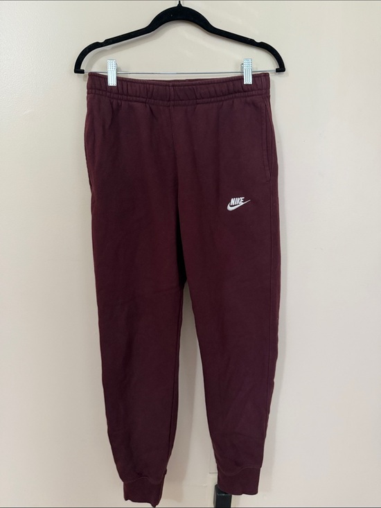 Nike Pants - Nike Maroon Track Joggers with White Swoosh